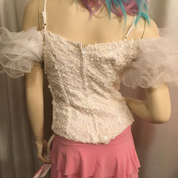 ADORABLE custom vintage  puff sleeve my meoldy corest and necklace set! - Picture 6 of 12